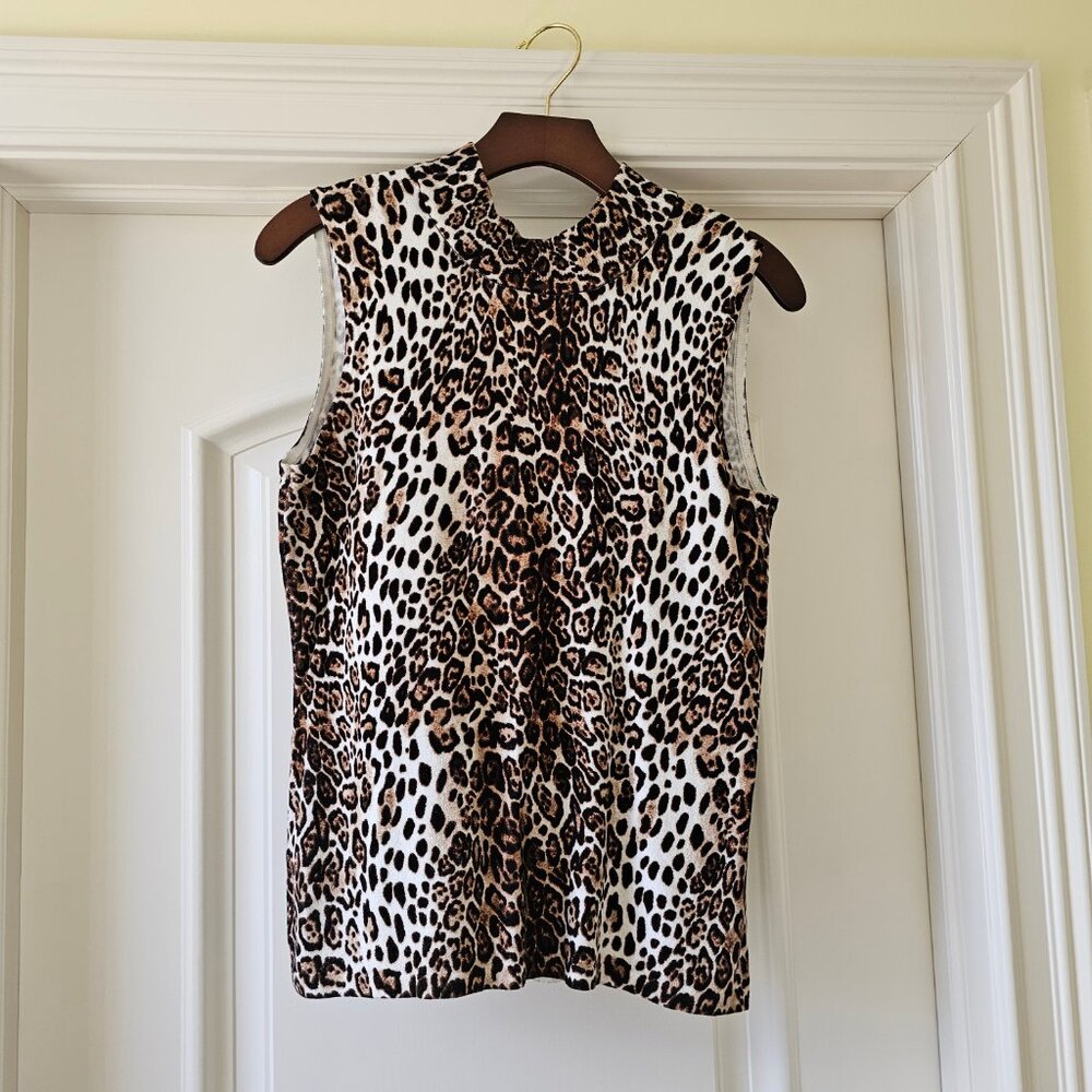 White House Black Market Animal Print Top